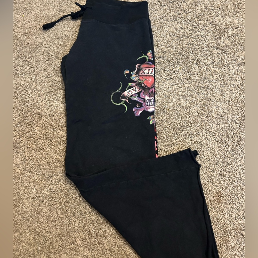 Ed Hardy flared cotton pants